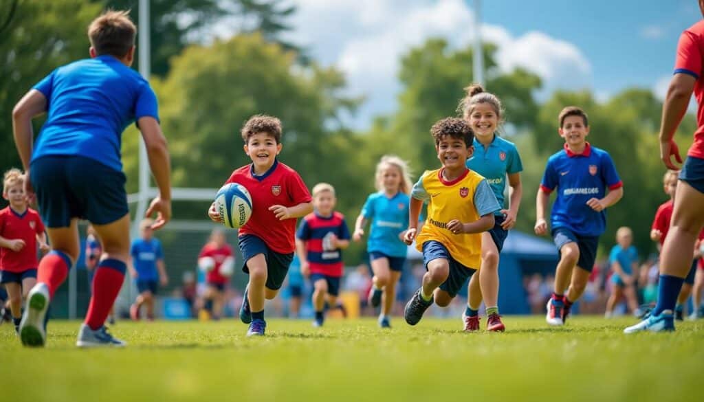la challenge cup propose des cliniques de rugby destinées aux enfants locaux pour développer leurs compétences et leur passion pour le sport.